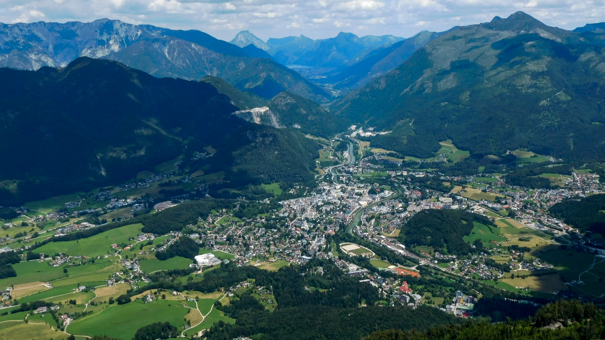 Pohľad na Bad Ischl z vrchu Katrin.