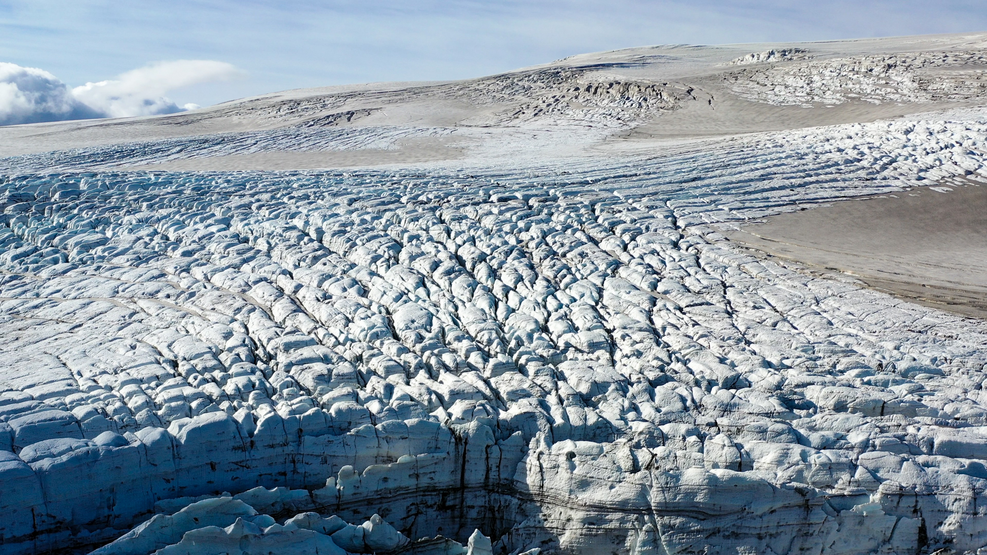 Ľadovec Mýrdalsjökull, ktorý zakrýva sopku Katla.