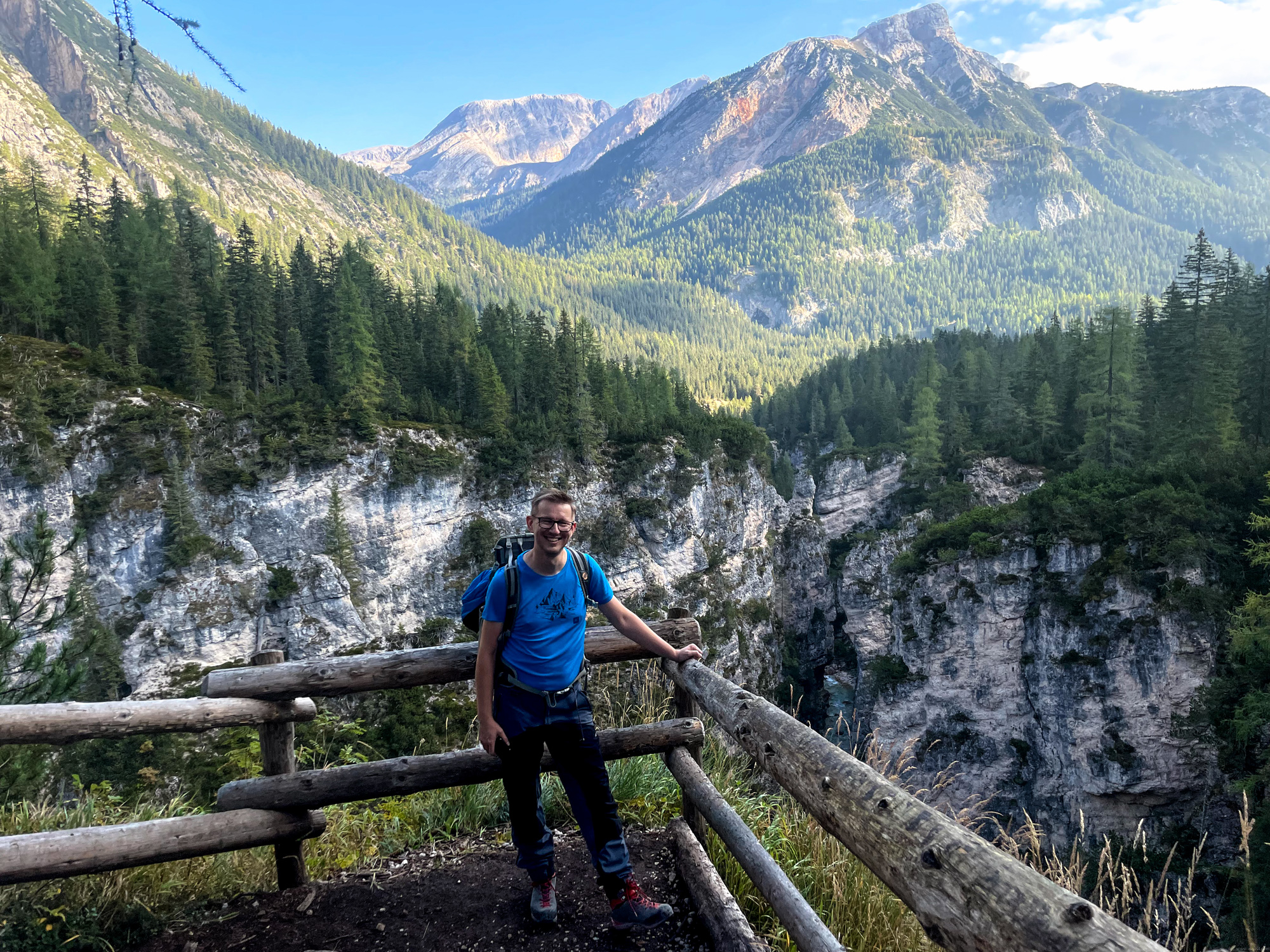 Vyhliadka nad kaňonom, kde sa nachádza druhá - spodná ferrata.