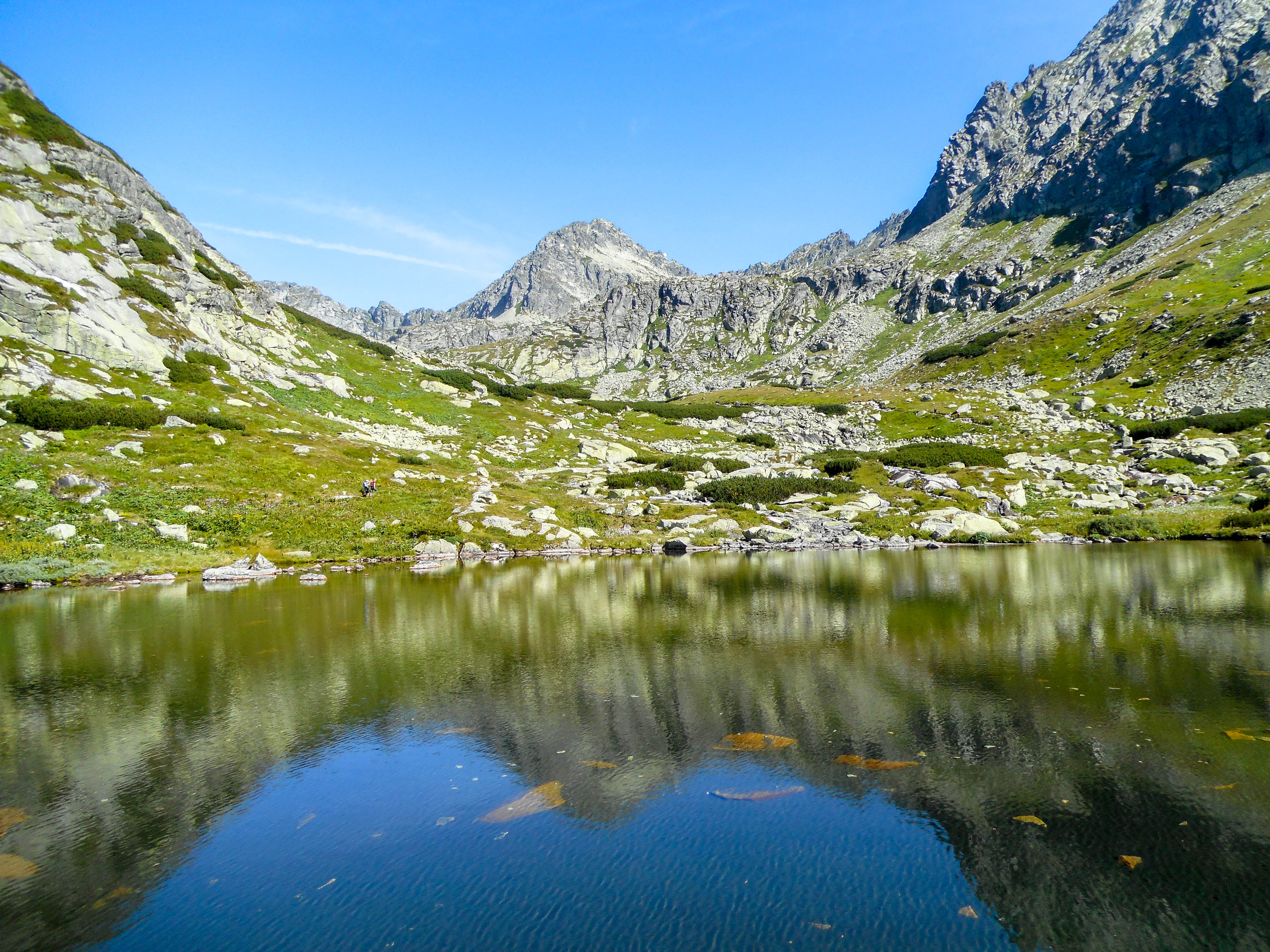 Pleso nad Skokom, Mlynická dolina, v pozadí Štrbský štít