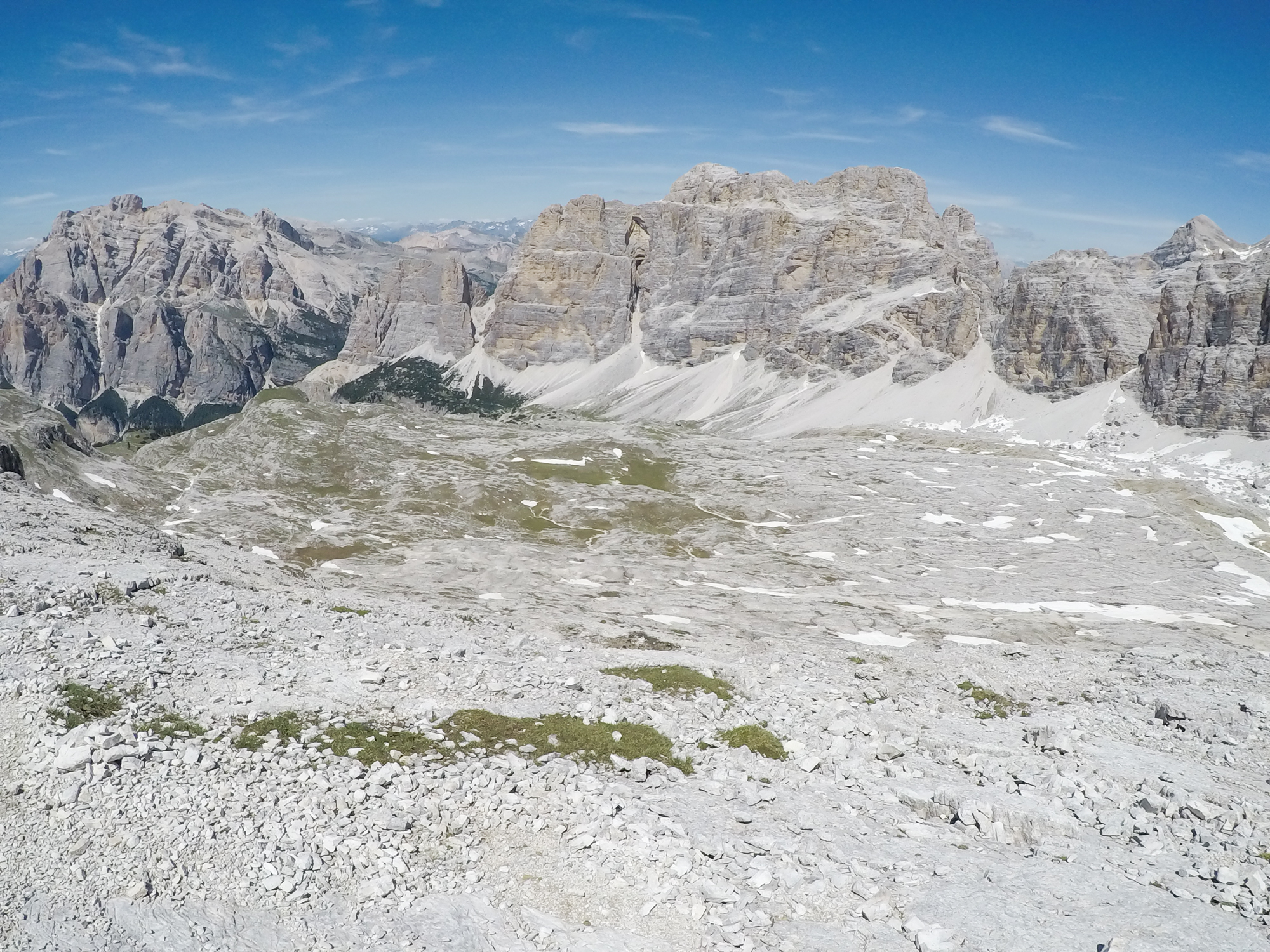 Pohľad Südliche Fanisspitze (2989 m), kde vedie ferrata Tomasseli.