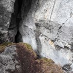 Foto 8: Najťažšia pasáž ferraty - nástup do komína v skalnej štrbine