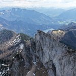 Photo 23: Aerial view of the Spinnerin cliff with Lake Schwarzensee in the valley below