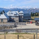 Photo 8: Schafbergalm middle station of the Schafbergbahn cogwheel railway with the mountain inn and view of the Alpine peaks
