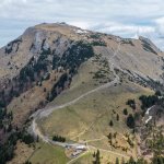 Photo 9: Aerial view of the Schafberg massif with the cogwheel railway track ascending to the summit