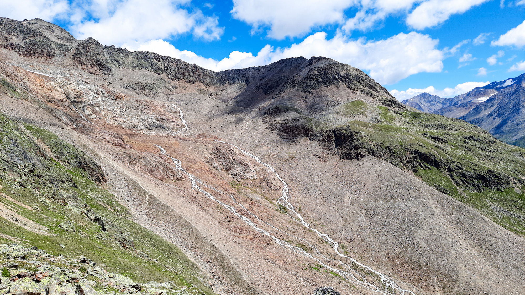 Pohľad na Wildes Mannle od chaty Breslauer Hütte.