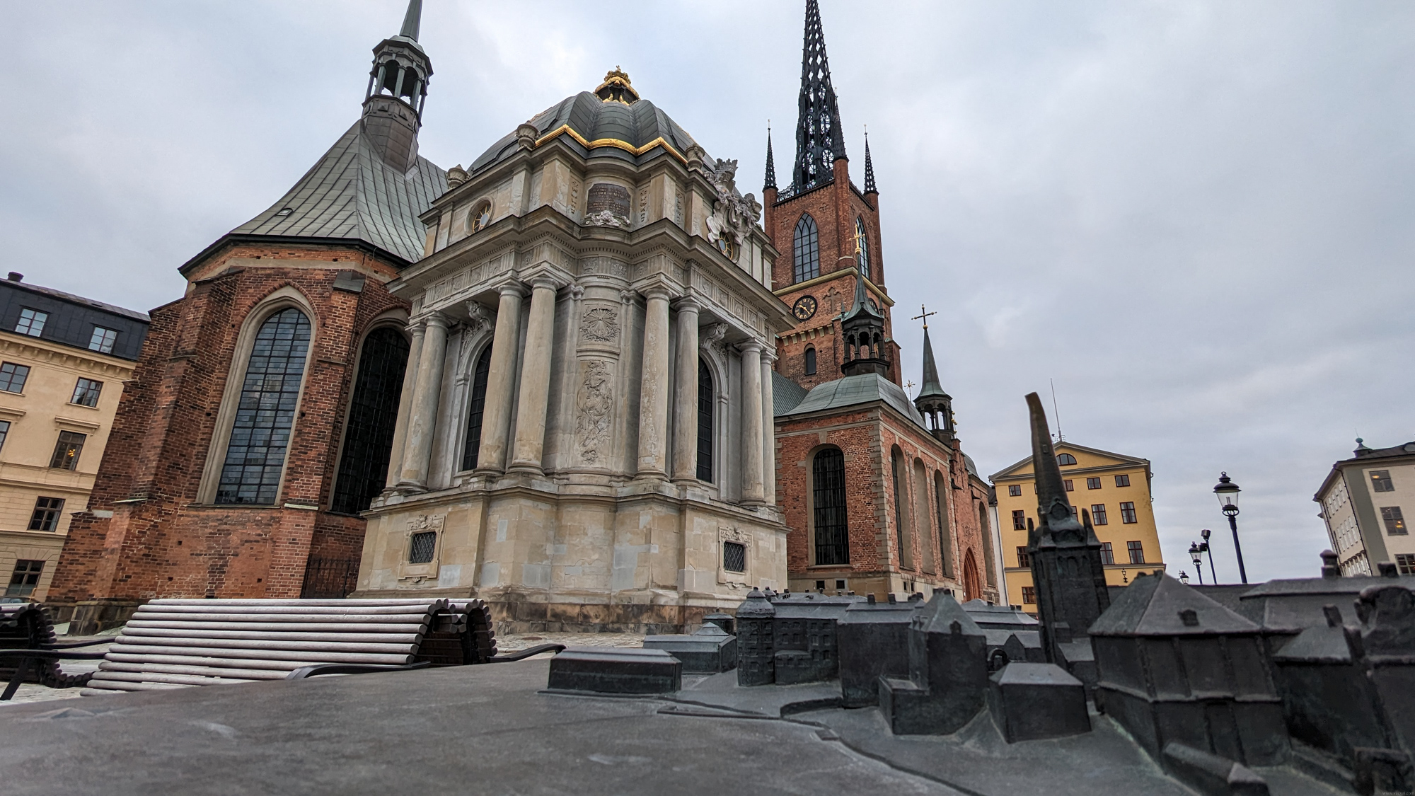 Maketa Riddarholmen pred Riddarholmskyrkan.